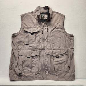 RedHead Men's Full Zip Cargo Fishing Utility Vest Size L Grey